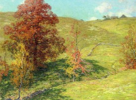 WillardLeroyMetcalf-TheRedOakno2